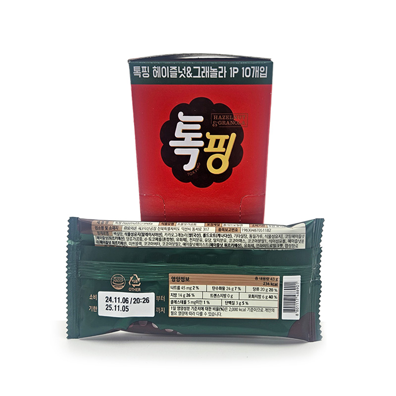 오리온 톡핑 헤이즐넛&그래놀라 상품정보